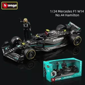 2023 F1 Lewis Hamilton Mercedes AMG W14 Car & Driver Figurine Doll Model 1:24 - Picture 1 of 8