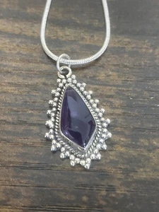 Amethyst Pendant Necklace Healing Addictions Grounding Love Protection 0828 - Picture 1 of 4