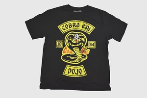 Coba Kai Mens Cobra Kai Dojo 1984 Distressed Print Black Shirt New M, L, XL - Picture 1 of 5