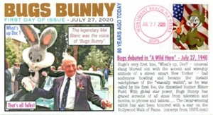 COVERSCAPE computer generated "Bugs Bunny" forever 2020 U/O fdc - Picture 1 of 1