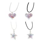Eye catching Acrylic Five Pointed Star Necklace with Sparkling Glitters Crystal