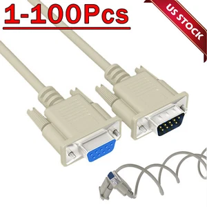 DB9 RS232 Male to Female Serial Port Extension Cable Cord3ft/5ft/10ft/16.4ft Lot - Picture 1 of 13