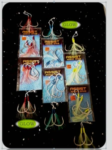 "ULTRA~SHARP" Assist Jigging Hooks ALL~GLOW Jigging Slow Pitch Jig Hooks 5/0 - Picture 1 of 7