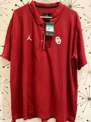 Polo Oklahoma Sooners Para Hombre Nike Jordan Lateral S/S SC4 Carmesí Talla XL Foto 1 de 4
