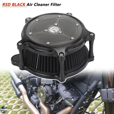 Kit de filtro de admisión de filtro de aire RSD Black Clarity para Harley Touring Dyna Fat Bob Foto 1 de 4