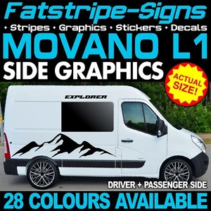 to fit VAUXHALL MOVANO L1 SWB GRAPHICS STICKERS DECALS CAMPER VAN MOTORHOME - Picture 1 of 2