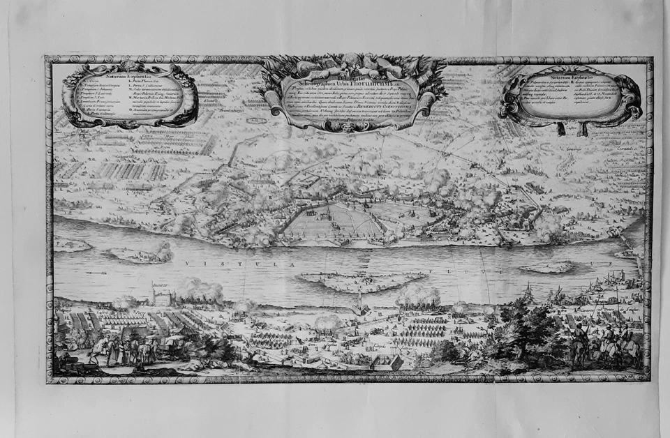 Antique map, Dahlbergh/Pufendorf, Delineatio schenographica urbis Thoruniensis - Image 1 of 1
