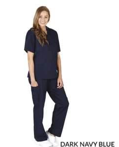 M&M Dary Navy Blue Scrubs (Top & Bottom) Size Small New In Package - Picture 1 of 1
