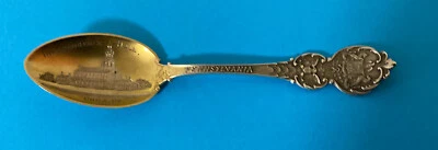 Cuchara de recuerdo Independence Hall Philadelphia PA Mechanics plata esterlina 16,9 g Foto 1 de 4