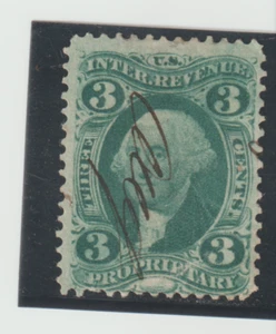 US Scott #R18c 3c Proprietary Revenue CV $9. - Picture 1 of 1
