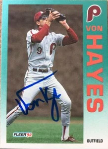 Von Hayes Autographed 1992 Fleer #534 - Picture 1 of 1