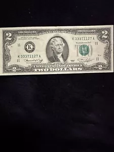 1976 $2 Dollar Bill Series K - Picture 1 of 2