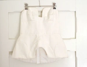 Keepsake The Label Run Free White/Ivory Strapless Bustier Peplum Bodice Top Sz L - Picture 1 of 17