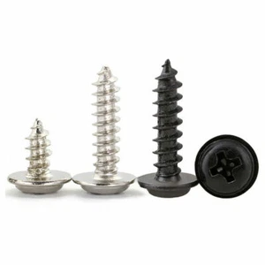 Tornillos autogolpes de madera chapa de metal Phillips Truss - zinc negro nichapado - Imagen 1 de 11