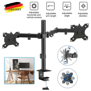 Monitor Halter Doppel Tischhalterung drehbar Schreibtischhalterung - Bild 1 von 12