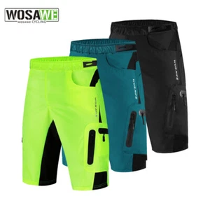 WOSAWE Cycling Baggy Shorts MTB Mountain Bike Loose Shorts Gel Padded - Picture 1 of 15