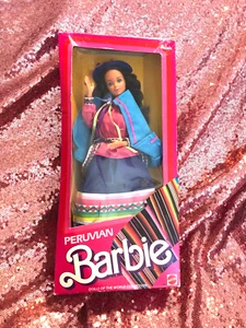 1985 VINTAGE PERUVIAN Barbie DOLLS OF THE WORLD #2995 open box - Picture 1 of 6