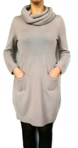 Vestido de punto ELLA con bufanda de lana merina modelo mujer ELDA beige L - Imagen 1 de 1