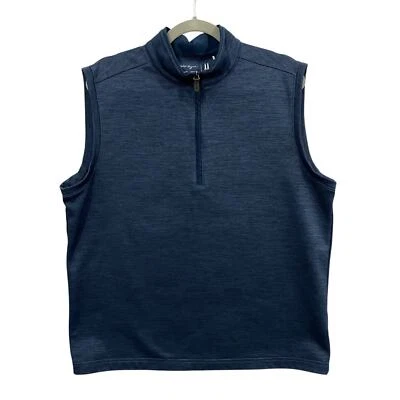 Colete de golfe Walter Hagen azul quarto de zíper masculino casual tamanho médio  - Imagem 1 de 4