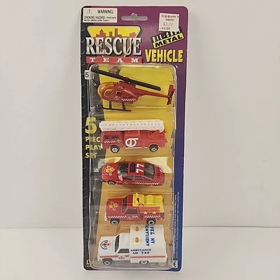Equipo de Rescate Die Cast, Juego de 5 piezas, NUEVO en paquete, 1998 #36387 Foto 1 de 4