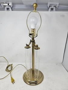 Princess House Heritage Vintage Brass & Etched Glass Table Lamp - Picture 1 of 9