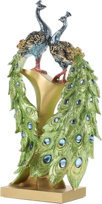Estatua de pavo real de resina adornos de escritorio: decoración creativa de pavo real interior hogar adorno Foto 1 de 4