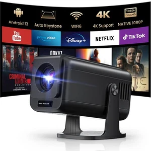 Mini Projector with WiFi and Bluetooth, 600ANSI Native 1080P 4K Support Smart... - Picture 1 of 7