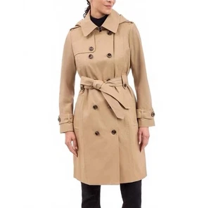 Woman’s London Fog Double-Breasted Khaki Trench Coat Brand Size M New Sealed !! - Picture 1 of 8