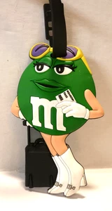 Green M&M Luggage Tag For Travel Backpack Suitcase - Picture 1 of 4