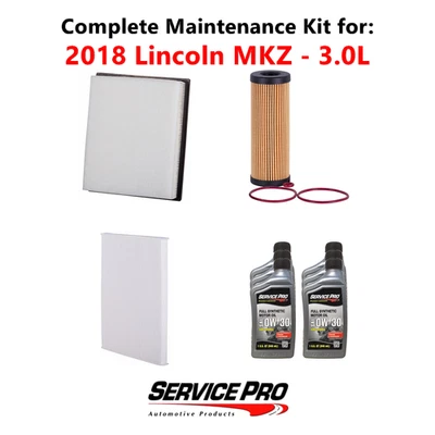 2018 Lincoln MKZ 3.0L Complete Cabin, Air & Oil Filter Kit (0W-30) - Image 1 of 4