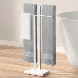 KES Standing Towel Rack for Bathroom with Marble Base, 2-Tier Towel Rack Stan - Imagen 1 de 9