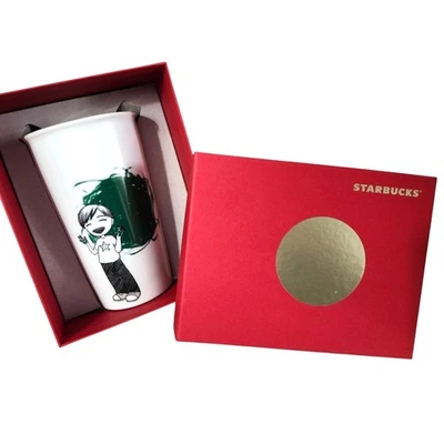 NUEVA Caja Starbucks Limited Cerámica Taza de Viaje 12Oz Tapa de Pintura para Dedos para Niños 2015 Foto 1 de 4