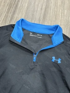 Maglione Under Armour Nero Mimetico Uomo Quarto Zip Taglia 1/4 Small Heat Gear - Foto 1 di 6