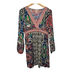 Minikleid Flying Tomato Boho bunt bestickt Mix Print Large - Bild 1 von 6