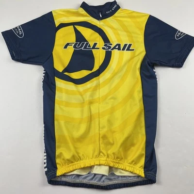 Camiseta deportiva de ciclismo Pace Full Sail Brewing para hombre S azul amarillo cremallera frontal Foto 1 de 4