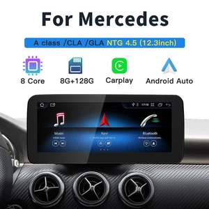 12.3'' Android Screen Carplay Radio For Mercedes CLA GLA A C117 W176 Navigation - Picture 1 of 12