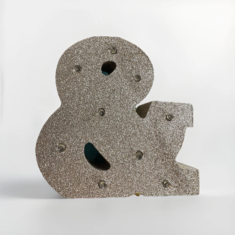 LED Light Marquee Ampersand "&" Letter Sign Battery Operated Gold Party Decor - Image 1 of 4