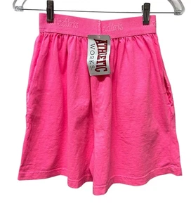 Pantalones Cortos De Colección Años 80 Rosa Neón Algodón Atléticos Aeróbicos Jazzercise Talla M NUEVO - Imagen 1 de 10