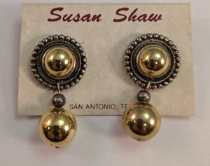 Susan Shaw Neu Ohrhänger Ohrringe goldfarben Zinn Piercing Ohrringe - Bild 1 von 4