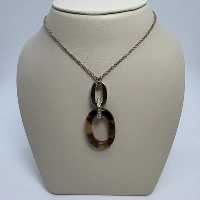 Cadena Colgante Ralph Lauren Tono Dorado Imitación Tortuga Cristal Eslabón, Nueva Con Etiquetas Foto 1 de 4