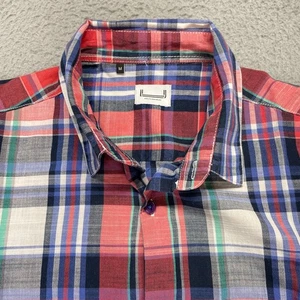 Adolfo Dominguez Shirt Men Medium Plaid Button Up Long Sleeve Cotton - Picture 1 of 13