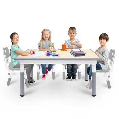 Height adjustable children's seating group with activity table & 4 children's chairs up to 100KG - Image 1 of 4