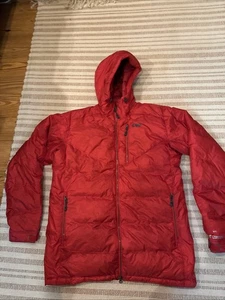 Men’s Outdoor Research Floodlight Down Jacket XL Red VGUC - Picture 1 of 23