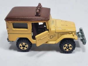 Tomica Toyota Land Cruiser carrocería tostada tapa marrón Japón puertas abiertas vintage t3 - Imagen 1 de 5