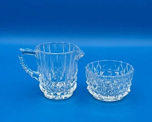 Lead Crystal Glass Creamer and Sugar Set - Picture 1 of 8
