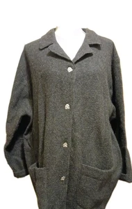 Vintage Sigrid Olsen Sport Strickjacke Pullover Gr. Large 100% Wolle anthrazit grau  - Bild 1 von 12