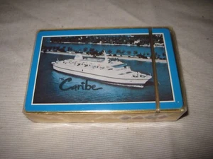 Mazzo di carte da gioco vintage nave da crociera MS CARIBE nuovo sigillato marrone e bigelow - Foto 1 di 4