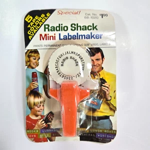 Dymo Radio Shack MINI LABEL MAKER #68-1020 USA Vintage Orange NIB NOS Prop - Picture 1 of 9