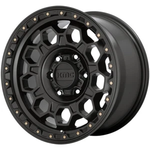 (1) 17x8 +35 KMC KM545 Trek 5x4.5 Satin Black Wheel - Picture 1 of 3