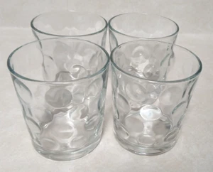 4X Circleware Clear Beverage Juice Glasses Dots Circles Made in Turkiye 10 oz. - Picture 1 of 15